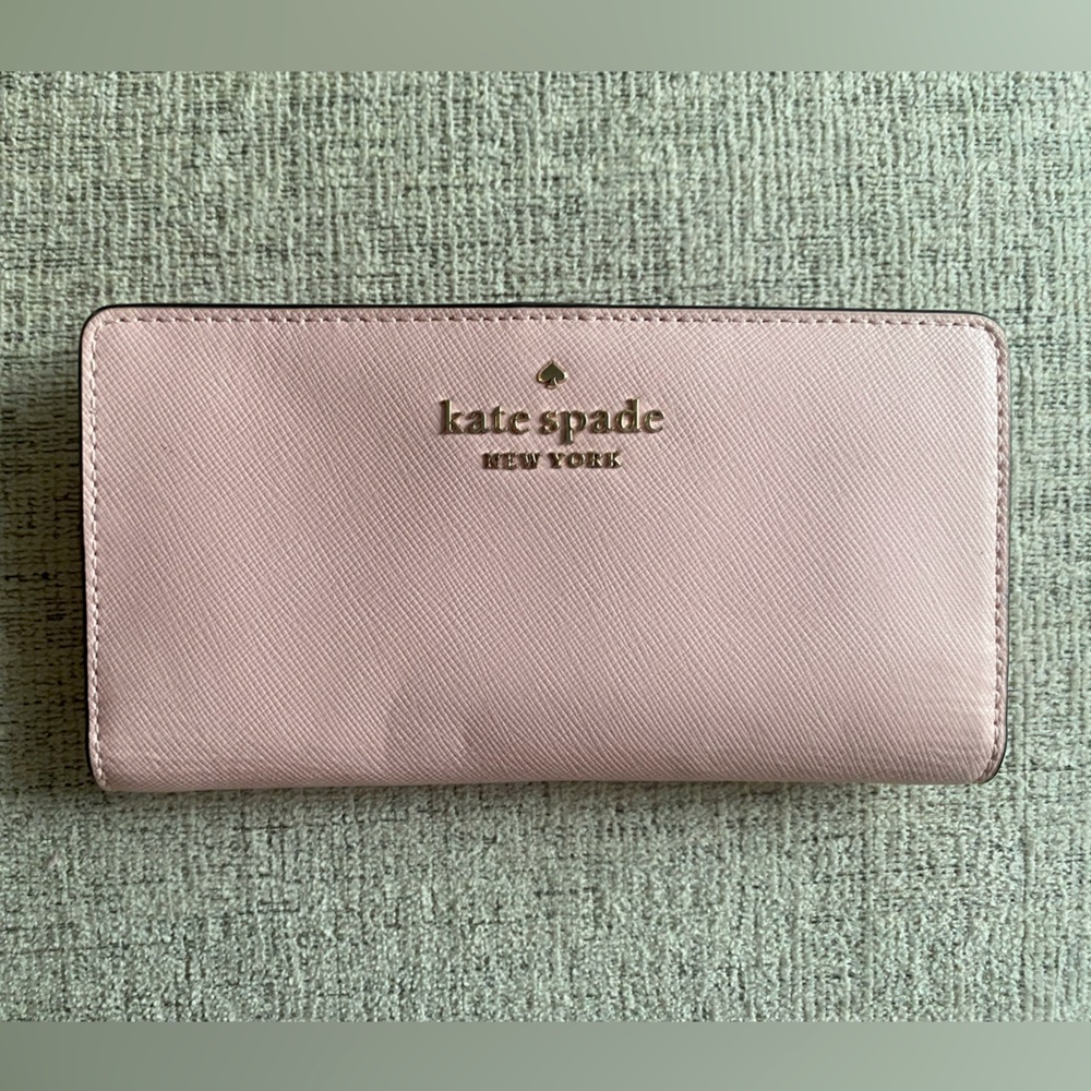 Large light pink Kate spade wallet